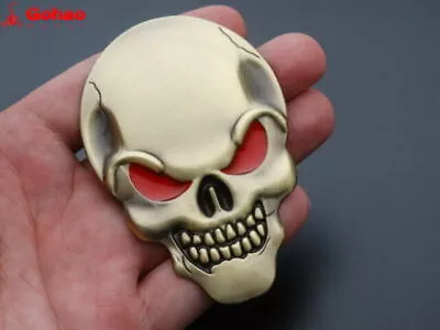 80mm Devil Skull Demon Emblems Badge Sticker Metal 3D Motorcycle Tank Car Decal • $11.19