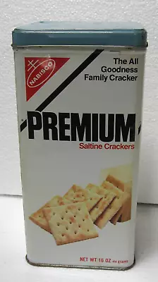 Vintage 1978 Nabisco Premium Saltine Crackers 16 Oz Metal Tin • $17.35