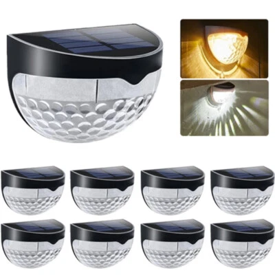 £1.99 • Buy 8x Super Bright Solar Powered Door Fence Wall Lights Led Outdoor Garden Lighting