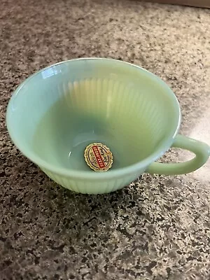 Vintage Anchor Hocking Fire King Jadeite Mug W/Original Label BRAND NEW • $25