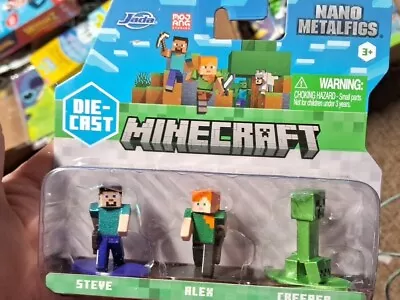 Jada Nano Metalfigs Diecast Minecraft Steve Alex Creeper • $8.39