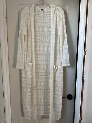 Women's Open Knit Lightweight Maxi Cardigan/Cover Up/Open Front/Long Sleeve/Sml • $14.95