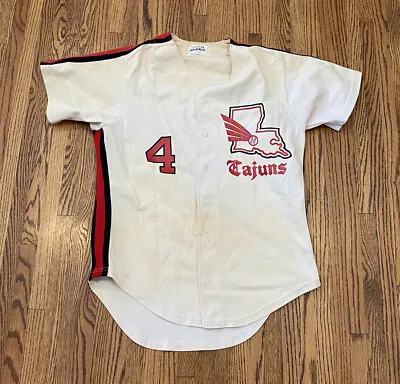 Southwestern Louisiana Lafayette Ragin Cajuns Vintage Game Worn Baseball Jersey • $628.99