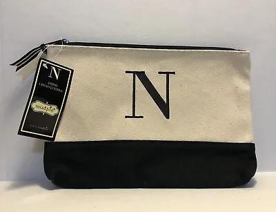 Mud Pie Canvas Initial Clutch Bag 97262N New With Tags • $14.50