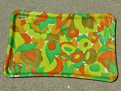 Cool Retro 60s-70s Plastic Fiberglass Serving Tray Floral Abstract Groovy • $13.50