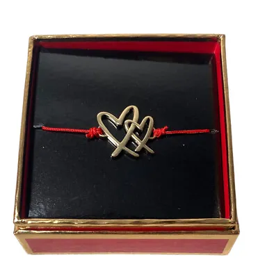 NWT Victorias Secret Double Caring Hearts Red Adjuatable Bracelet Valentines Day • $11.96