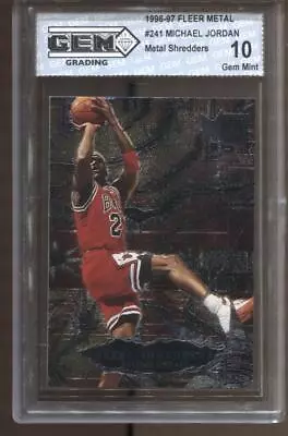 1996-97 Michael Jordan Fleer Metal #241 Metal Shredders Gem Mint 10 Bulls GOAT • $31.99