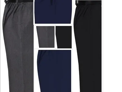 Boys School Sturdy Fit Trousers Uniform Half Elasticated~long Leg~all Sizes • £14.99
