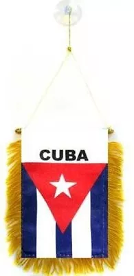 Cuba MINI BANNER FLAG GREAT FOR CAR & HOME MIRROR HANGING 2 SIDED (FI) • $6.59