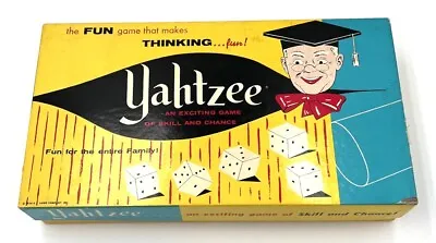 Yahtzee Game Vintage 1956 1961 Directions Score Pads Dice Chips All Original • $12.99