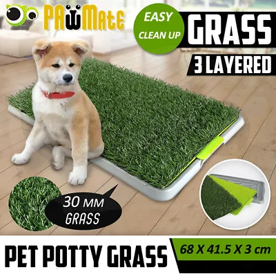 £22.99 • Buy Pet Dog Toilet Mat Indoor Outdoor Restroom Training Grass Potty Pad Loo Tray