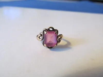 Antique/Vintage Girl Child Pink Stone Gold Ring   Sz 4 / 4.5 • $29.99