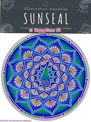  Peacock Kaleidoscope Mandala  Sunlight Sunseal Window Art Sticker Decal  • $9.99