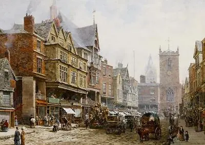 Louise Rayner Chester Bridge Street Looking North (1879) Wall Art Poster Print • £4.49