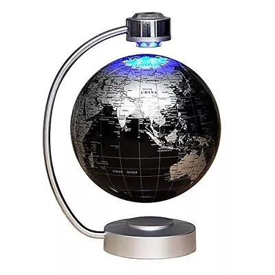 Magnetic Levitation Floating Globe  8'' Levitation Rotating Ball LED Black • $140.34