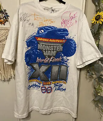 Monster Jam World Finals XII 2011 T Shirt Tee XL Signed Autographed • $25