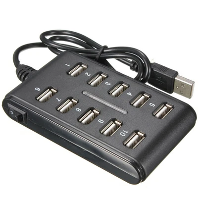 $16.73 • Buy Multiple USB 2.0 Hub 10 Ports High Speed Data &Charging Hub Splitter For Laptop
