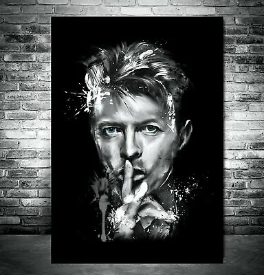 David Bowie Black And White Coloured Eyes Printed Wall Art Framed Canvas - Print • £15.29