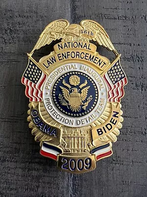 Rare Obama Biden Presidential Inauguration 2009 NATIONAL LAW ENFORCEMENT Badge • $125