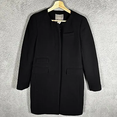 J.Crew Coat Classic Lady Day Black Double Cloth Wool Jacket Women's Size 2 • $58.25