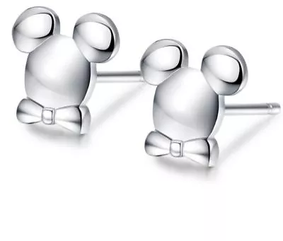 Super Adorable 925 Sterling Silver Mickey Mouse Stud Earrings Gift Box S4 • $9.97