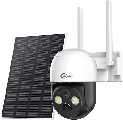 XVIM 4MP WiFi Solar Camera Wireless Outdoor Security Camera System Rechargeable • $44.99