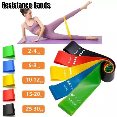 Resistance Bands Loop Yoga Pilates Resistant Strap Band Home Exercise Fitness • $2.99