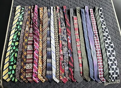 (22) Vintage Modern Mens Dress Neckties Lot Mixed Quilt Craft Wholesale Lots • $38