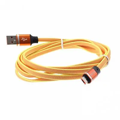 6FT LONG USB CABLE ORANGE MICROUSB CHARGER CORD FLAT POWER WIRE For CELL PHONES • $9.49