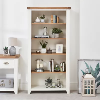 Cheshire White Painted Large Tall Bookcase With 4 Adjustable Shelves - CW34 • £399