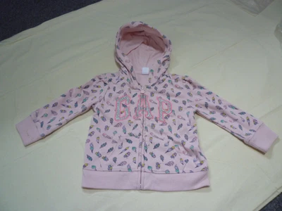 Baby GAP Pink Ice-cream Hoodie Hooded Zip-up Jacket Size 2 Years • £1.99