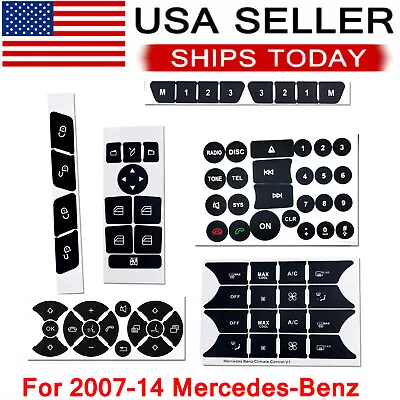 Button Repair Stickers For 2007-14 Mercedes-Benz DOOR Steering A/C Window Radio • $10.99