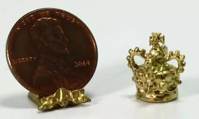 Dollhouse Miniature Ornate Gold Crown • $3.99