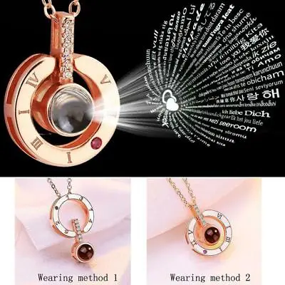 Beautiful Necklace With I Love You In 100 Languages Round Necklace Pendant • £2.99