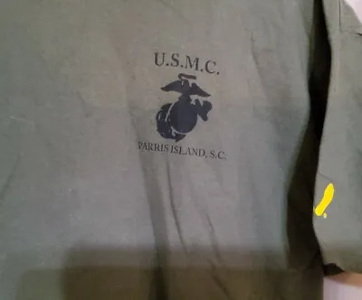 USMC Parris Island S.C. Marine Corps Green XL My Sister Can Kick Your Sisters... • $25
