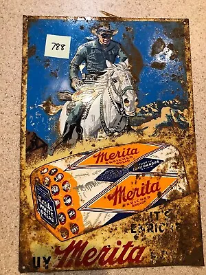 Antique Merita Bread Sign - Lone Ranger • $95