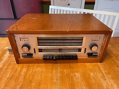 VINTAGE TUBE STEREO RECEIVER FLEETWOOD MODEL 2052 EL84 With Wooden Cabinet • $250