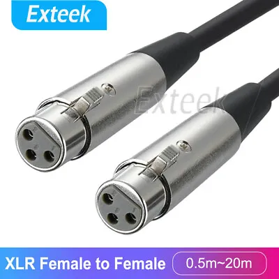 Microphone Mic Cable Audio XLR Female To Female Extension Balanced 3 Pin Lead AU • $9.95