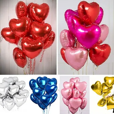 £2.99 • Buy Heart Balloons HELIUM Or AIR Wedding Anniversary Date Night Gift Foil Red 18 