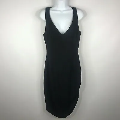 Vintage 90s Versus Gianni Versace Black Draped Sheath Cocktail Dress 6 US 42 IT • $598.50