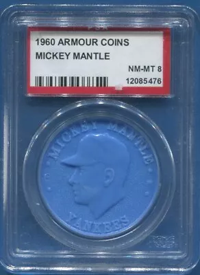 1960 Armour Coin Mickey Mantle PSA 8 NM-MT Blue New York Yankees • $350