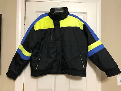 Alpine Ski Size XL Black Yellow Blue Ski Jacket Coat Men's • $29.96
