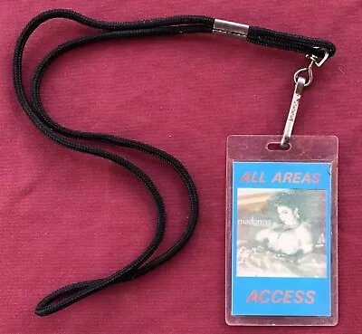 Madonna Like A Virgin Tour Concert All Area Access Vip Crew Pass 1985-86 Lanyard • $24
