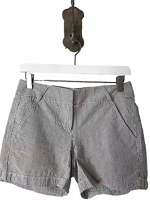 J.Crew Seersucker Gray & White Striped Shorts Women’s Size 0 • $5