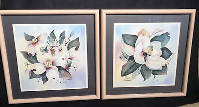 Magnolias And Dogwoods By B Sumrall Southern Flower Prints Signed 14x14” • £57.91