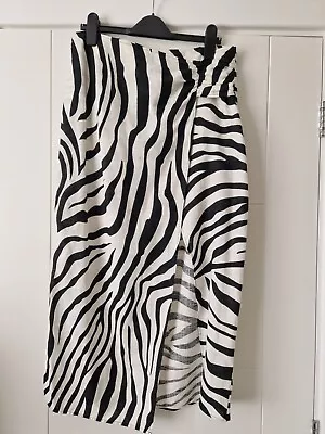 Zara Skirt Size Medium Zebra Print Wrap Style • £9.06