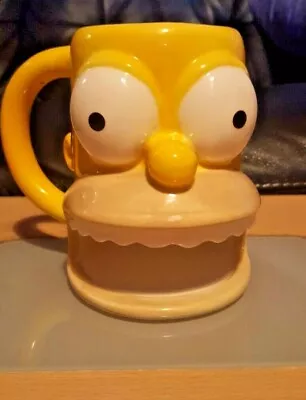 The Simpsons - Homer Simpson 3D Ceramic Mug - Cookie Holder 2005 Matt Groening • £10.99