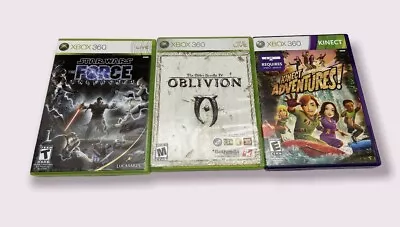 $21.99 • Buy Star Wars Force Unleashed Oblivion Kinect Adventures! Xbox 360 Games Lot Bundle