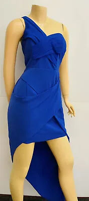 $28 • Buy Seduce Dress Size 8 Blue Special Occasion  Formal Cocktail Dress One Shoulder