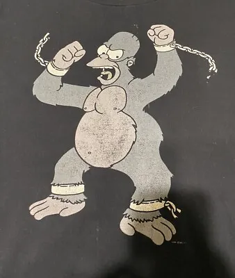 Homer Simpson Treehouse Of Horror T Shirt Mens Sz L King Kong Black Short Sleeve • $11.50